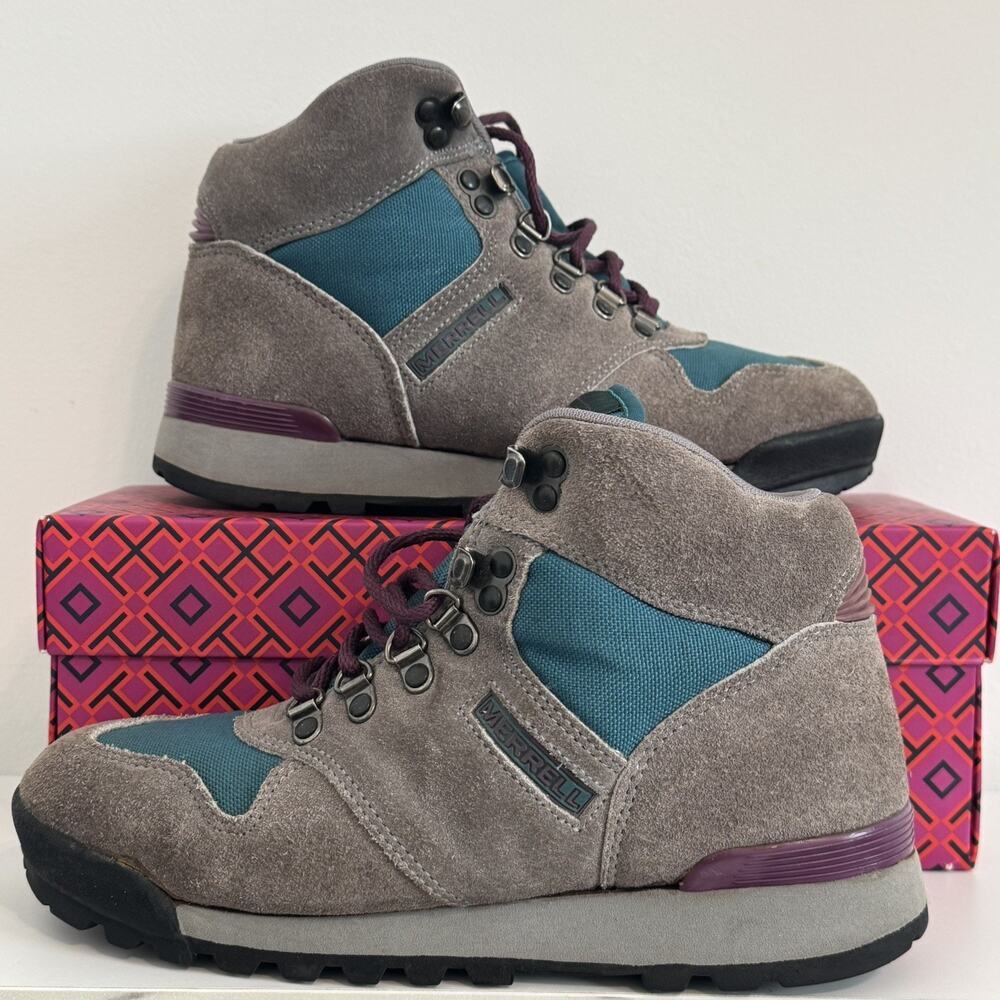 Vintage 90s Merrell Women's S 5.5 Lazer Hiking Boots Teal Purple EUR 36 UK 3.5